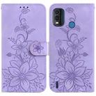 For Nokia G11 Plus Lily Embossed Leather Phone Case(Purple) - 1