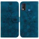 For Nokia G11 Plus Lily Embossed Leather Phone Case(Dark Blue) - 1