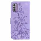 For Nokia G42 Lily Embossed Leather Phone Case(Purple) - 3