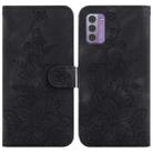 For Nokia G42 Lily Embossed Leather Phone Case(Black) - 1