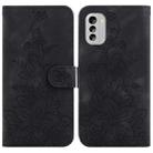For Nokia G60 Lily Embossed Leather Phone Case(Black) - 1