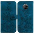 For Nokia G300 Lily Embossed Leather Phone Case(Dark Blue) - 1