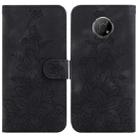 For Nokia G300 Lily Embossed Leather Phone Case(Black) - 1