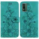 For Nokia XR21 Lily Embossed Leather Phone Case(Green) - 1