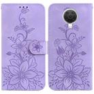 For Nokia G10 / G20 Lily Embossed Leather Phone Case(Purple) - 1