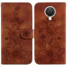 For Nokia G10 / G20 Lily Embossed Leather Phone Case(Brown) - 1