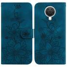 For Nokia G10 / G20 Lily Embossed Leather Phone Case(Dark Blue) - 1