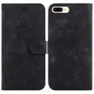 For iPhone 8 Plus / 7 Plus Lily Embossed Leather Phone Case(Black) - 1