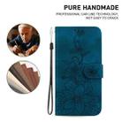 For iPhone XR Lily Embossed Leather Phone Case(Dark Blue) - 7