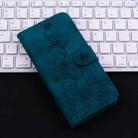 For iPhone 16 Pro Max Lily Embossed Leather Phone Case(Dark Blue) - 2