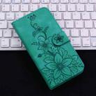 For iPhone 16 Pro Lily Embossed Leather Phone Case(Green) - 2