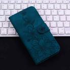 For iPhone 16 Pro Lily Embossed Leather Phone Case(Dark Blue) - 2