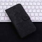 For iPhone 16 Lily Embossed Leather Phone Case(Black) - 2