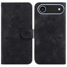 For iPhone 17 Air Lily Embossed Leather Phone Case(Black) - 1