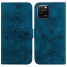 For Huawei nova Y61 / Enjoy 50z Lily Embossed Leather Phone Case(Dark Blue) - 1