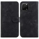 For Huawei nova Y61 / Enjoy 50z Lily Embossed Leather Phone Case(Black) - 1