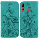 For Huawei P Smart Z Lily Embossed Leather Phone Case(Green) - 1