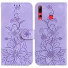 For Huawei P Smart Z Lily Embossed Leather Phone Case(Purple) - 1