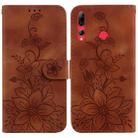 For Huawei P Smart Z Lily Embossed Leather Phone Case(Brown) - 1