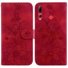 For Huawei P Smart Z Lily Embossed Leather Phone Case(Red) - 1