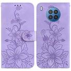 For Huawei nova 8i / Honor 50 Lite Lily Embossed Leather Phone Case(Purple) - 1