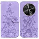 For Huawei nova 12i 4G Global Lily Embossed Leather Phone Case(Purple) - 1