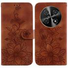 For Huawei nova 12i 4G Global Lily Embossed Leather Phone Case(Brown) - 1