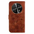 For Huawei nova 12i 4G Global Lily Embossed Leather Phone Case(Brown) - 3