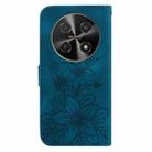 For Huawei nova 12i 4G Global Lily Embossed Leather Phone Case(Dark Blue) - 3