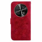 For Huawei nova 12i 4G Global Lily Embossed Leather Phone Case(Red) - 3