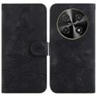 For Huawei nova 12i 4G Global Lily Embossed Leather Phone Case(Black) - 1