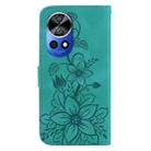 For Huawei nova 12 Pro Lily Embossed Leather Phone Case(Green) - 3