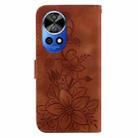 For Huawei nova 12 Pro Lily Embossed Leather Phone Case(Brown) - 3