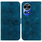 For Huawei nova 12 Pro Lily Embossed Leather Phone Case(Dark Blue) - 1