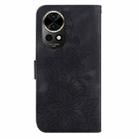 For Huawei nova 12 Lily Embossed Leather Phone Case(Black) - 3