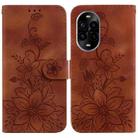 For Huawei nova 13 Pro Lily Embossed Leather Phone Case(Brown) - 1
