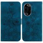 For Huawei nova 13 Pro Lily Embossed Leather Phone Case(Dark Blue) - 1