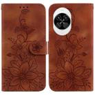 For Huawei nova 14 Lily Embossed Leather Phone Case(Brown) - 1