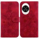 For Huawei nova 14 Lily Embossed Leather Phone Case(Red) - 1