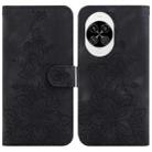 For Huawei nova 14 Lily Embossed Leather Phone Case(Black) - 1