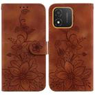 For Honor X5 Lily Embossed Leather Phone Case(Brown) - 1