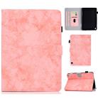 For Amazon Kindle Fire HD 8 (2020) Marble Style Cloth Texture Tablet PC Protective Leather Case with Bracket & Card Slot & Pen Slot & Anti Skid Strip & Wake-up / Sleep Function(Pink) - 1