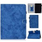 For Amazon Kindle Fire HD 8 (2020) Marble Style Cloth Texture Tablet PC Protective Leather Case with Bracket & Card Slot & Pen Slot & Anti Skid Strip & Wake-up / Sleep Function(Blue) - 1