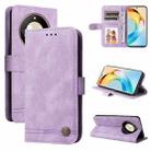 For Honor X50 Skin Feel Life Tree Metal Button Leather Phone Case(Purple) - 1