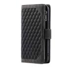 For iPhone 16 Pro Max Grid Texture Zipper Leather Phone Case with Lanyard(Black) - 3