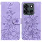 For Infinix Smart 7 India / Smart 7 Plus Lily Embossed Leather Phone Case(Purple) - 1
