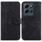 For Infinix Note 30i Lily Embossed Leather Phone Case(Black) - 1