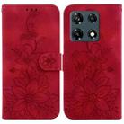 For Infinix Note 30 Pro Lily Embossed Leather Phone Case(Red) - 1