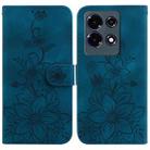 For Infinix Note 30 Lily Embossed Leather Phone Case(Dark Blue) - 1