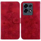 For Infinix Note 30 Lily Embossed Leather Phone Case(Red) - 1